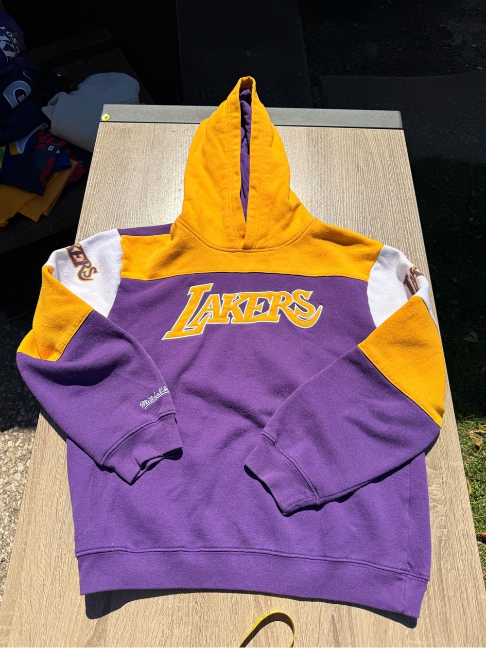 Mitchell & Ness Purple and Gold Kids Lakers Hoodie Sweatshirt